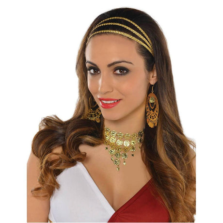 Buy Costume Accessories Goddess gold braided headband sold at Party Expert