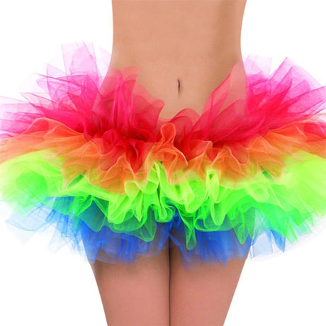 Buy Costume Accessories Neon rainbow tutu for women sold at Party Expert