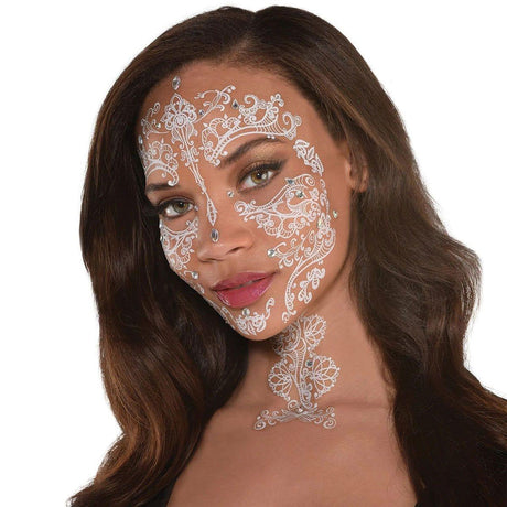 Buy Costume Accessories Skeleton Lace Tattoo Kit sold at Party Expert