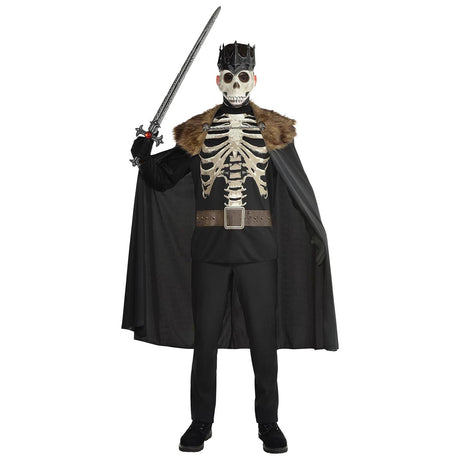 SUIT YOURSELF COSTUME CO. Costumes Dark King Costume for Adults, Skeleton Shirt with Cape 192937152515