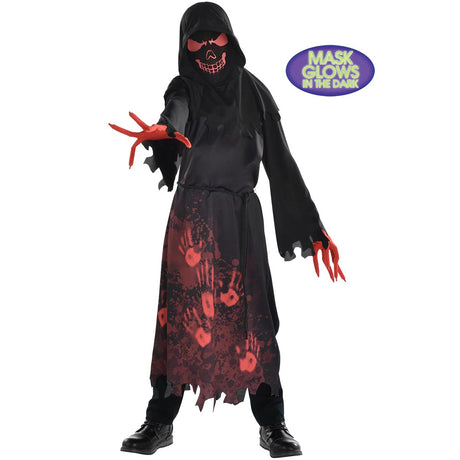 SUIT YOURSELF COSTUME CO. Costumes Hooded Horror Costume for Kids, Printed Robe with Glow-in-Dark Mask