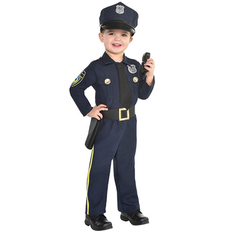 SUIT YOURSELF COSTUME CO. Costumes Police Officer Costume for Toddlers, Blue Jumpsuit with Gold Accent 013051824945