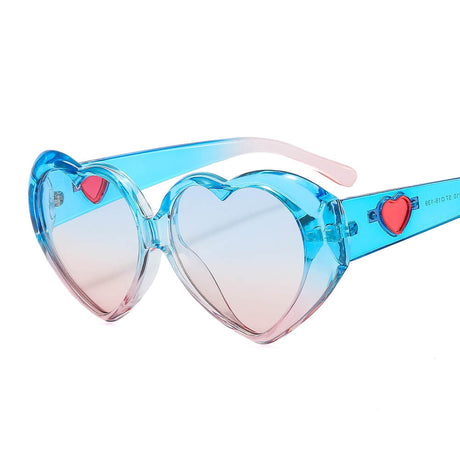 Taizhou Two Circles Trading Co. Ltd. Costume Accessories Pink and Blue Heart Shaped Sunglasses for Adults 810077657980