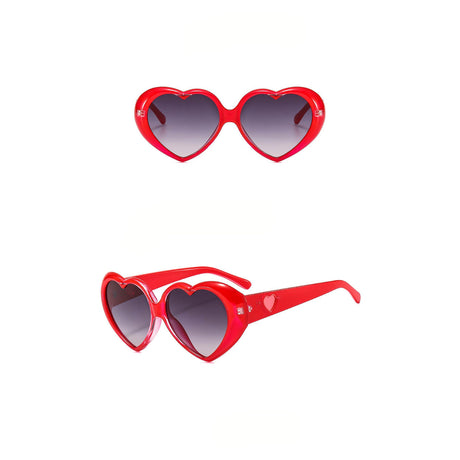 Taizhou Two Circles Trading Co. Ltd. Costume Accessories Red Heart Shaped Sunglasses for Adults 810077657935