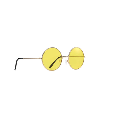 Taizhou Two Circles Trading Co. Ltd. Costume Accessories Yellow Hippie Round Glasses for Adults 810077658703
