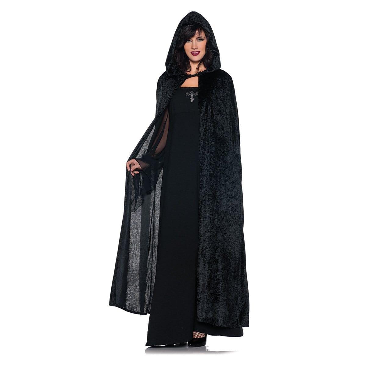 Buy Costume Accessories Black hooded cloak for adults sold at Party Expert