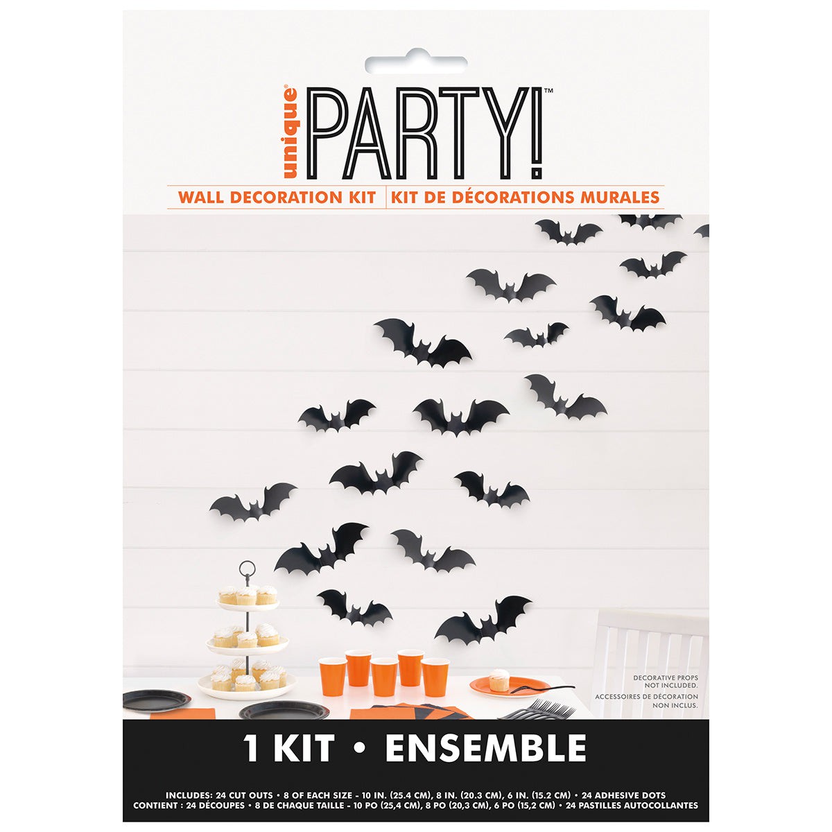 UNIQUE PARTY FAVORS Halloween Flying Bats Wall Decorating 011179237555