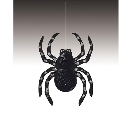 Buy Halloween Glitter Spider Honeycomb Hanging Decoration sold at Party Expert