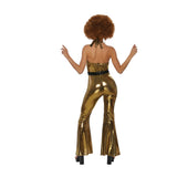 YIWU BAIGE CRAFT CO .L TD Costumes 70s Disco Costume for Adults, Gold Jumpsuit